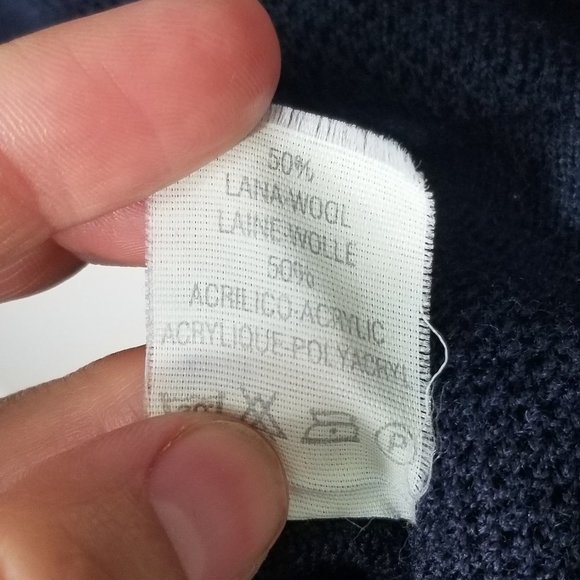 Vintage Giuliano Tricot Navy Grandpa Wool Blend Knit Cozy Cardigan Made In Italy - Picture 4 of 10